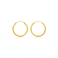 Créoles fil 1,50mm Or 375/1000, fermoir tige tube