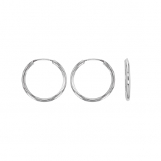 Créoles fil 1,50mm Or 375/1000, fermoir tige tube