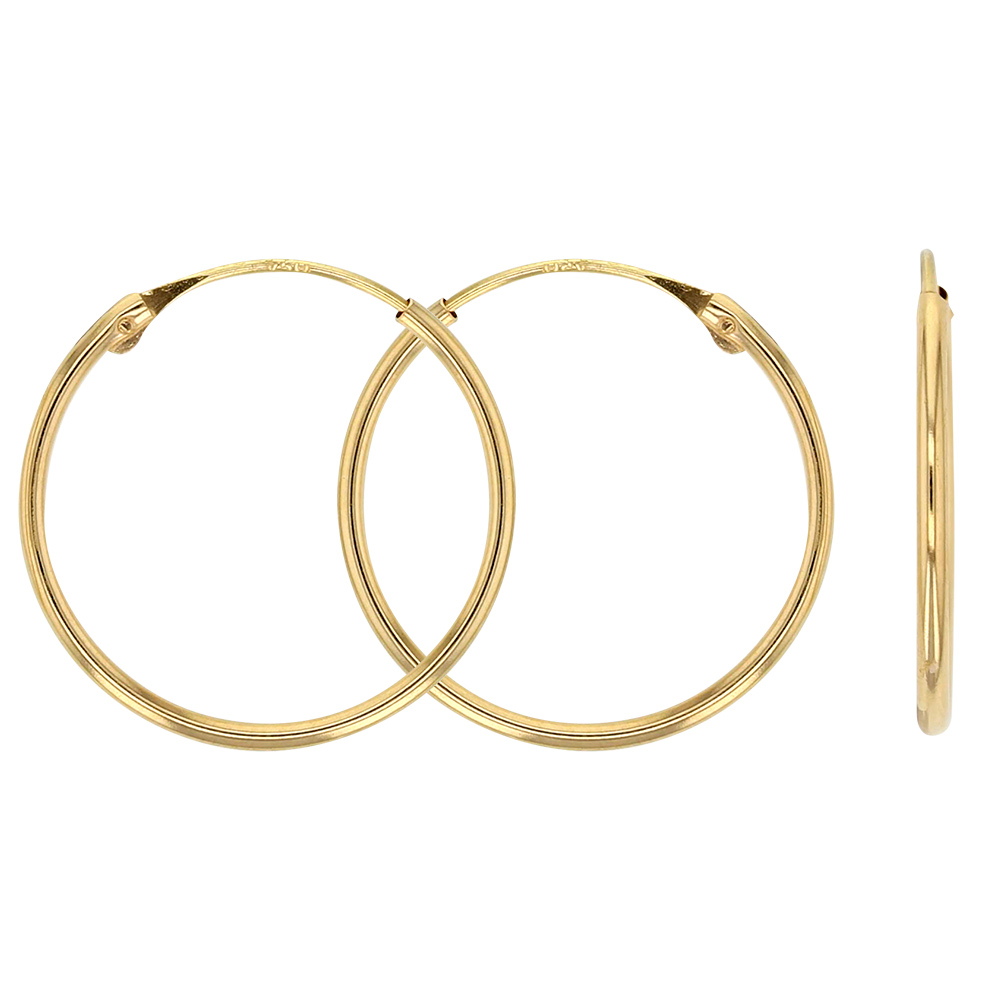 Créoles Or 750/1000 fil 1.20mm diam. 16mm