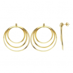 Créoles ornés de 3 cercles en argent 925/1000 doré