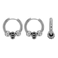 Créoles pampilles 3 boules acier, pour homme