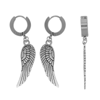 Créoles pampilles ailes acier, pour homme