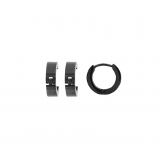 Créoles pour homme en acier mat noir 13mm