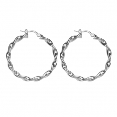 Créoles torsadées diam. fil 3 mm en argent 925/1000