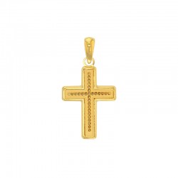 Croix avec aspect perlé en Or 750/1000