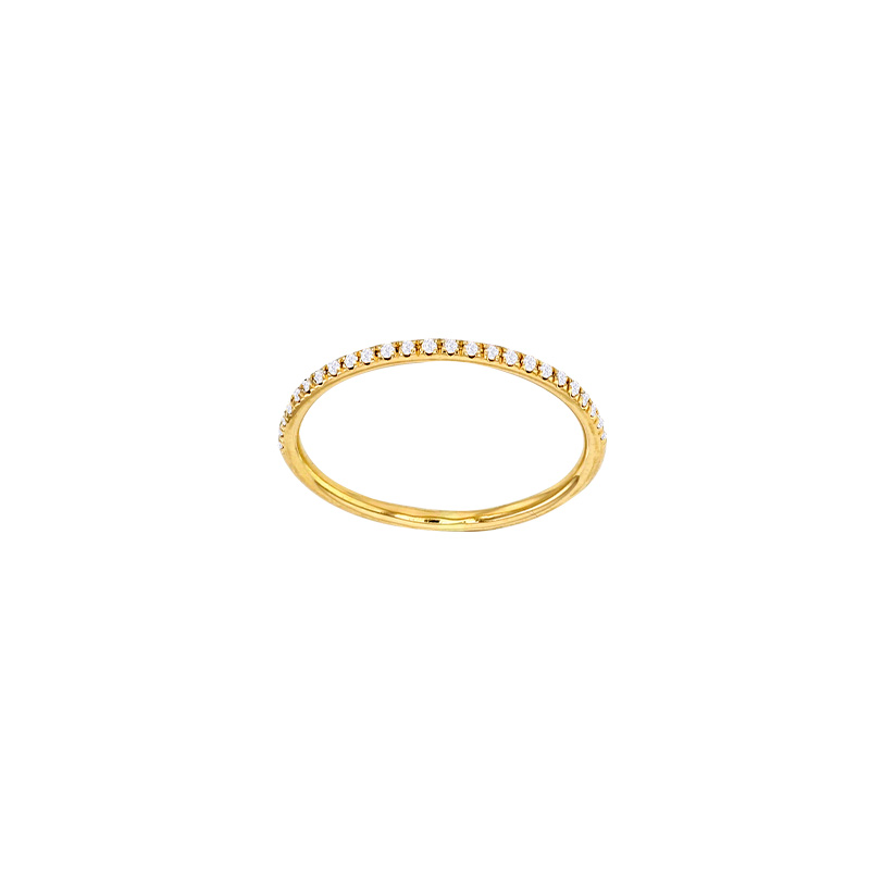 Demi-alliance 25 diamants HSI 0,10ct serti griffes, Or 750/1000