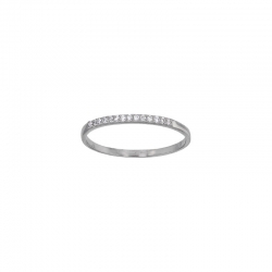 Demi-alliance fine 14 diamants GVS 0,09ct, Or 750/1000