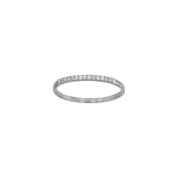 Demi-alliance fine 14 diamants GVS 0,09ct, Or blanc 750/1000