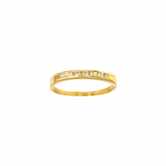 Demi alliance Or 750/1000 sertie de 7 diamants 0.14ct (sertis rail)