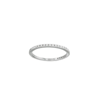 Demi-alliance Or blanc 750/1000 avec oxydes de zirconium