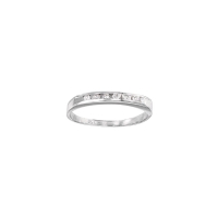 Demi-alliance Or blanc 750/1000 sertie de 7 diamants 0.14ct (sertis rail)