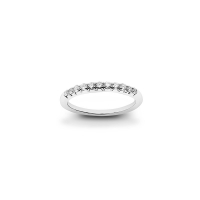 Demi-alliance ornée de 11 diamants synthétiques 0,25ct GVS, serti rail et Or blanc 750/1000