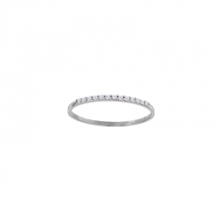 Demi-alliance ornée de 13 diamants 0,09ct GVS, Or 750/1000