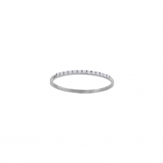 Demi-alliance ornée de 13 diamants 0,09ct GVS, Or blanc 750/1000