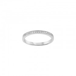 Demi-alliance serti rail 21 diamant HSI 0,12ct, Or 750/1000