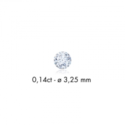 Diamant synthétique taille ronde 0,11ct F+ VS, diam. 3mm