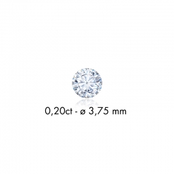 Diamant synthétique taille ronde 0,11ct F+ VS, diam. 3mm