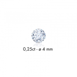 Diamant synthétique taille ronde 0,11ct F+ VS, diam. 3mm