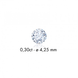 Diamant synthétique taille ronde 0,11ct F+ VS, diam. 3mm