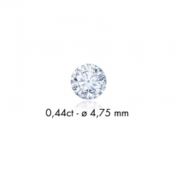 Diamant synthétique taille ronde 0,11ct F+ VS, diam. 3mm