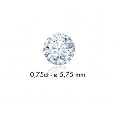 Diamant synthétique taille ronde 0,11ct F+ VS, diam. 3mm