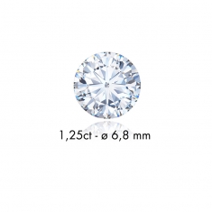 Diamant synthétique taille ronde 0,11ct F+ VS, diam. 3mm