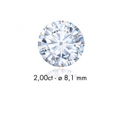 Diamant synthétique taille ronde 0,11ct F+ VS, diam. 3mm