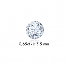 Diamant synthétique taille ronde 0,11ct G+ VS, diam. 3mm