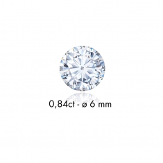 Diamant synthétique taille ronde 0,11ct G+ VS, diam. 3mm