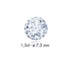 Diamant synthétique taille ronde 0,11ct G+ VS, diam. 3mm