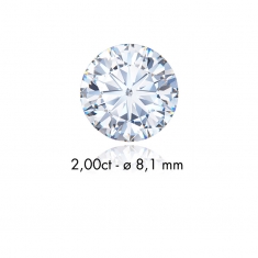 Diamant synthétique taille ronde 0,11ct G+ VS, diam. 3mm