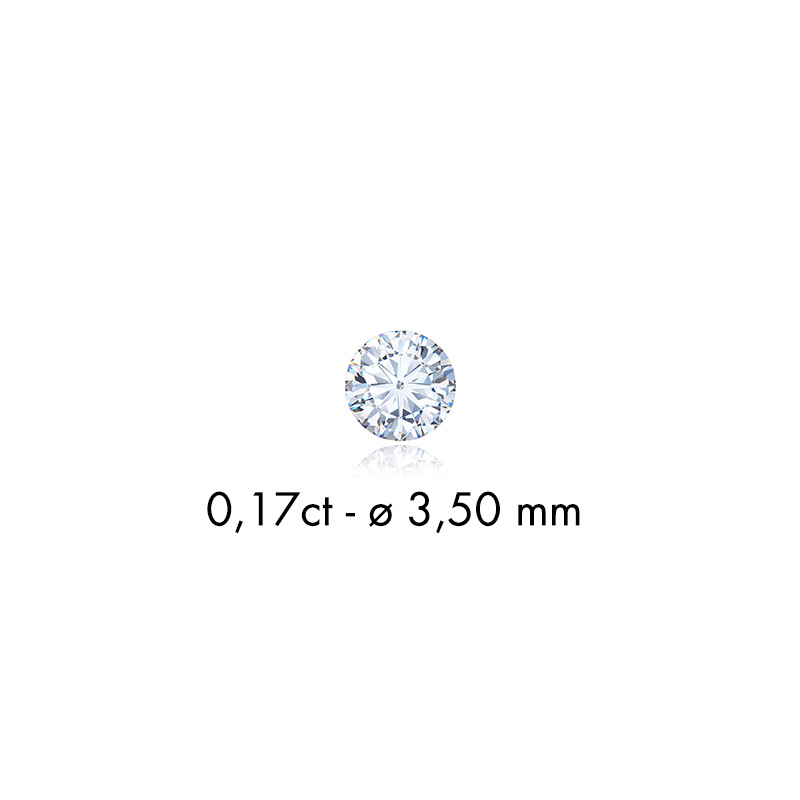 Diamant synthétique taille ronde 0,11ct F+ VS, diam. 3mm