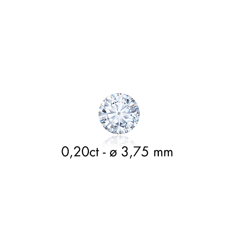 Diamant synthétique taille ronde 0,11ct F+ VS, diam. 3mm
