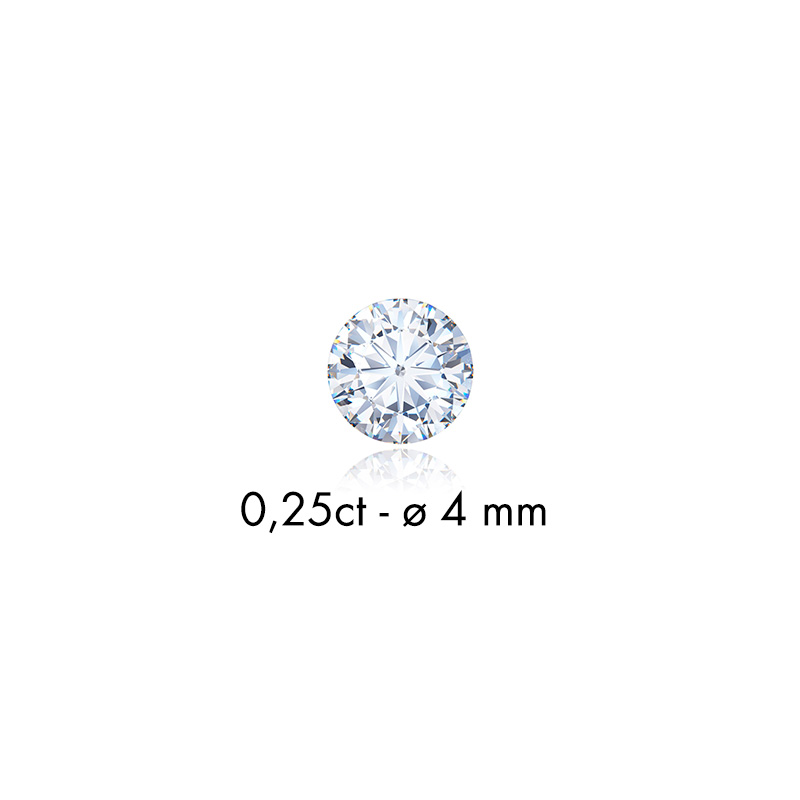 Diamant synthétique taille ronde 0,11ct F+ VS, diam. 3mm