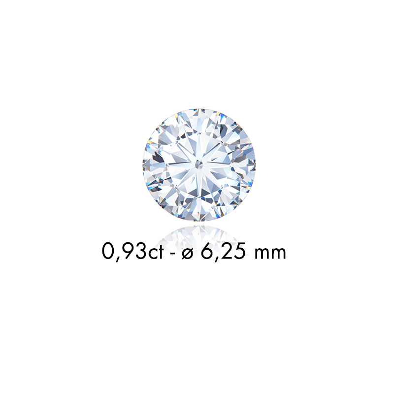 Diamant synthétique taille ronde 0,11ct F+ VS, diam. 3mm