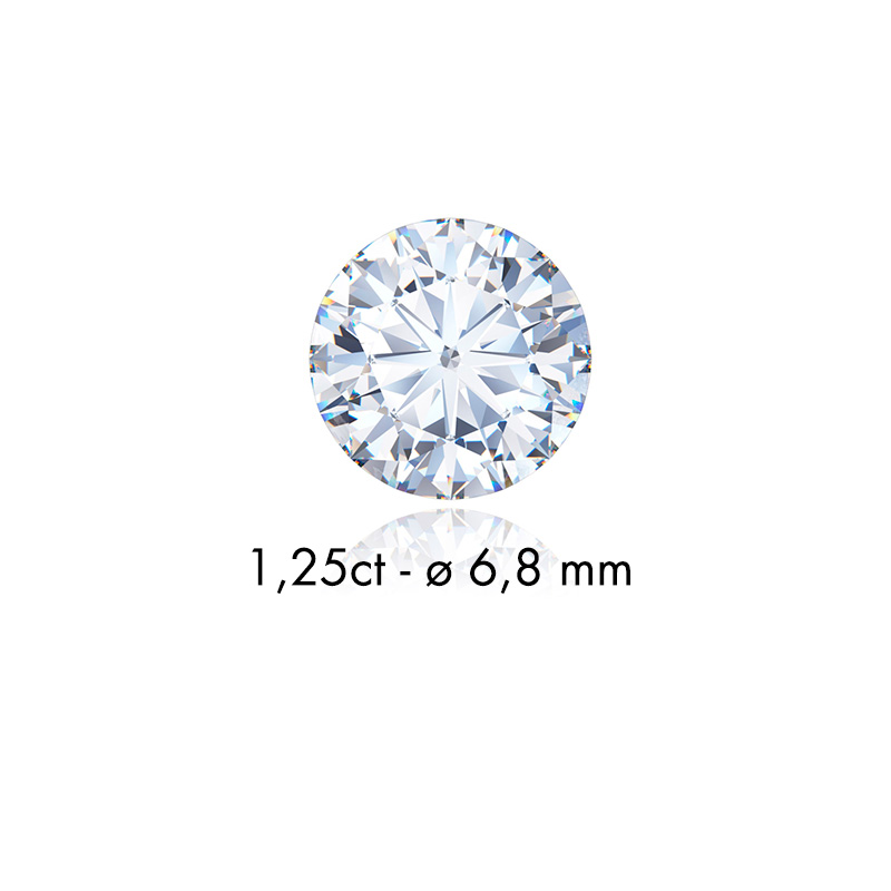 Diamant synthétique taille ronde 0,11ct F+ VS, diam. 3mm