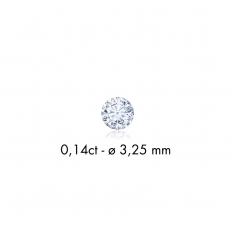 Diamant synthétique taille ronde 0,11ct F+ VS, diam. 3mm