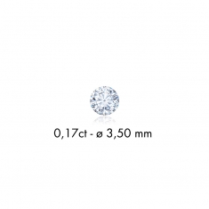 Diamant synthétique taille ronde 0,11ct F+ VS, diam. 3mm