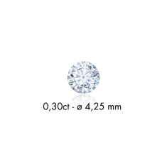 Diamant synthétique taille ronde 0,11ct F+ VS, diam. 3mm