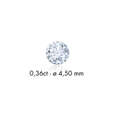 Diamant synthétique taille ronde 0,11ct F+ VS, diam. 3mm