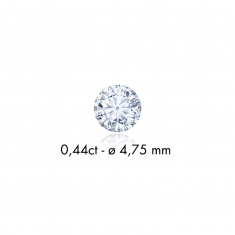 Diamant synthétique taille ronde 0,11ct F+ VS, diam. 3mm