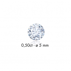 Diamant synthétique taille ronde 0,11ct F+ VS, diam. 3mm