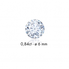 Diamant synthétique taille ronde 0,11ct F+ VS, diam. 3mm