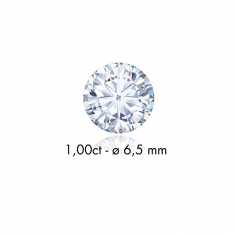 Diamant synthétique taille ronde 0,11ct F+ VS, diam. 3mm