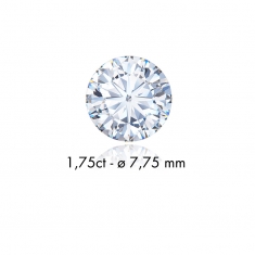 Diamant synthétique taille ronde 0,11ct F+ VS, diam. 3mm