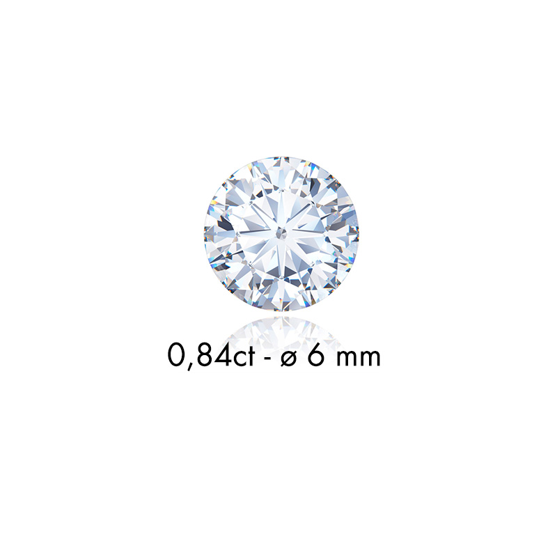 Diamant synthétique taille ronde 0,11ct G+ VS, diam. 3mm