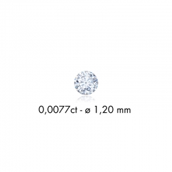 Diamants synthétiques tailles rondes 0,0049ct F+ VS, diam. 1mm (lot de 10)