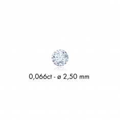 Diamants synthétiques tailles rondes 0,0049ct F+ VS, diam. 1mm (lot de 10)
