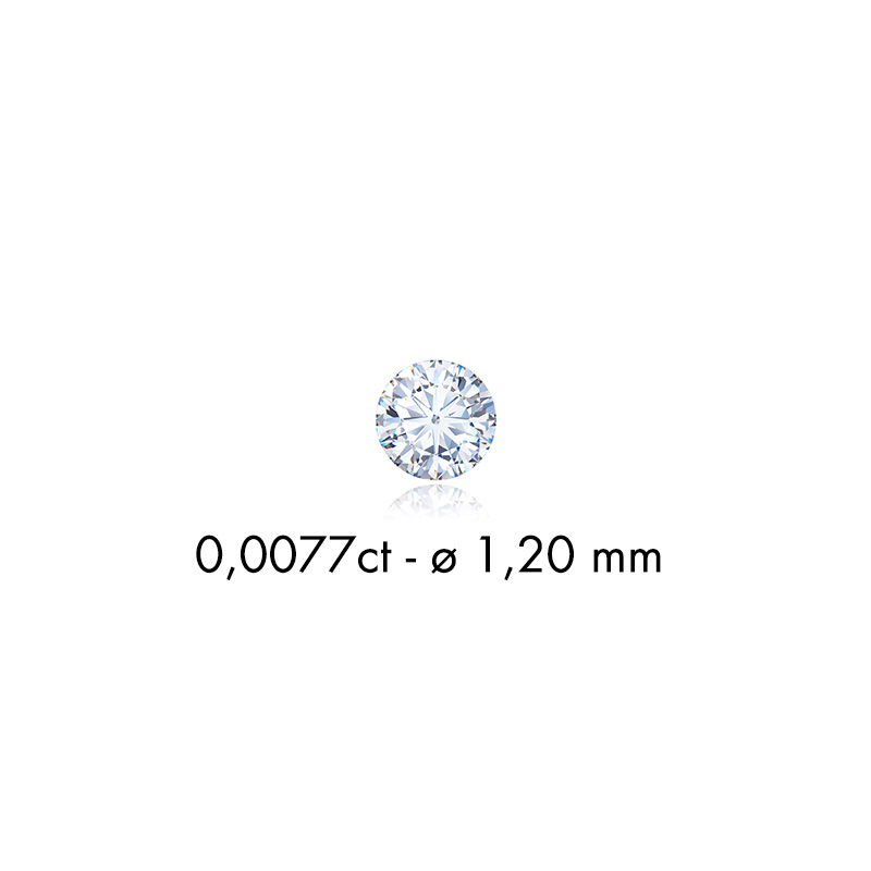 Diamants synthétiques tailles rondes 0,0049ct F+ VS, diam. 1mm (lot de 10)