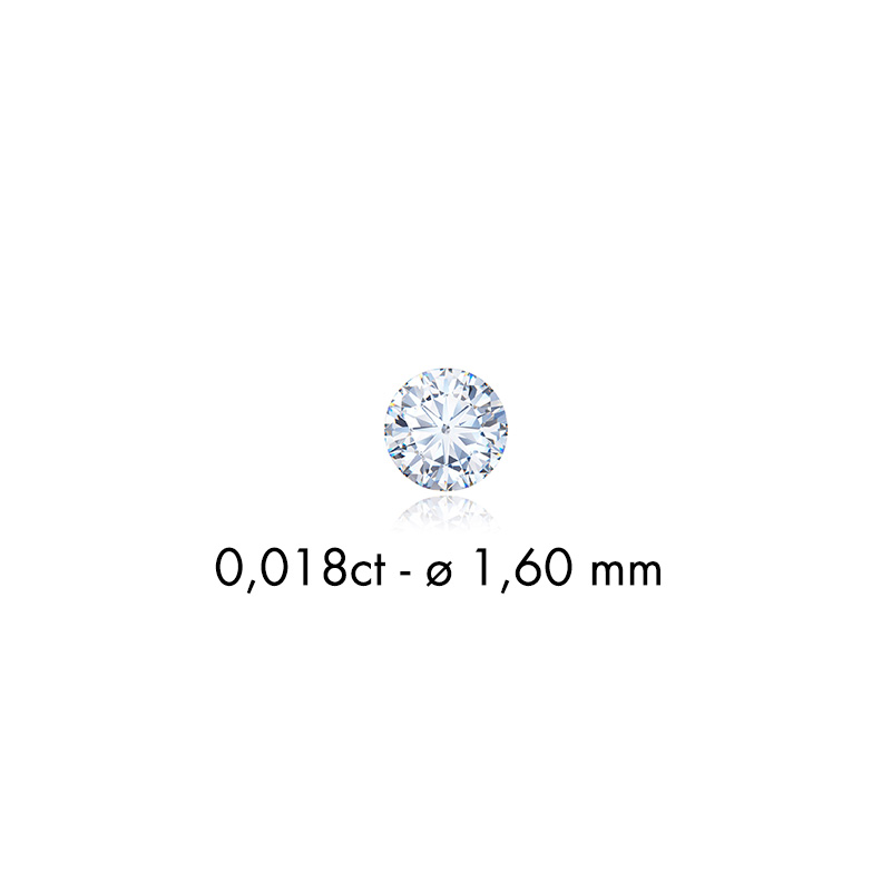 Diamants synthétiques tailles rondes 0,0049ct F+ VS, diam. 1mm (lot de 10)